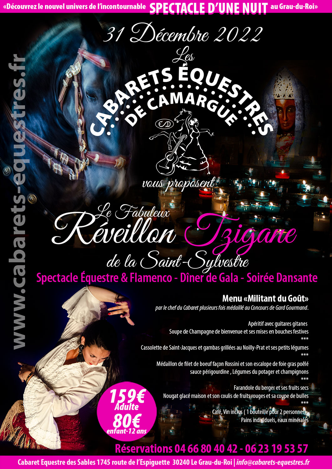 Saint-Sylvestre et Soirée du Jour de l'An 2023 au cabaret équestre de Camargue